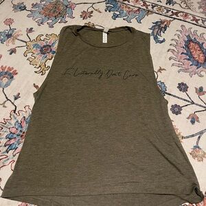 Women's Olive Muscle Tee